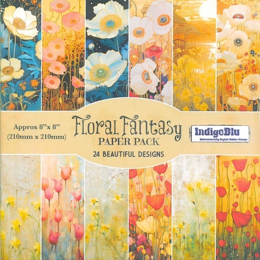 8'' x 8'' Floral Fantasy Paper Book